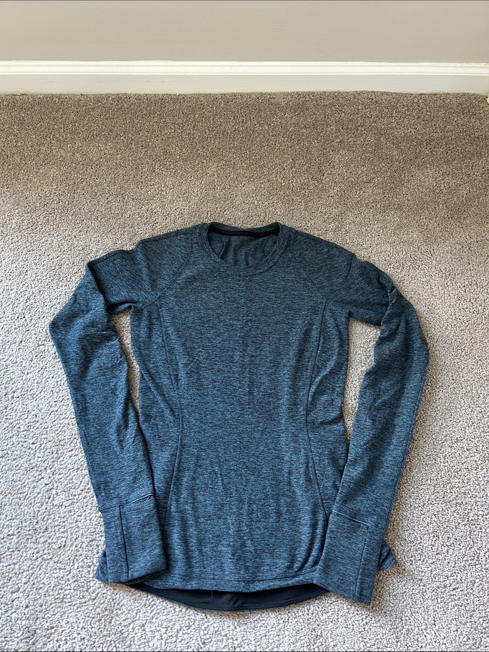 Lululemon Women’s Heather Blue Long Sleeve Top, Size 4, Excellent Condition